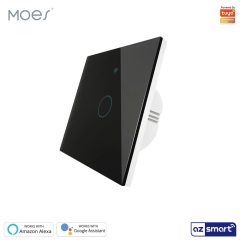  MOES WRS-EU1-BK-MS WiFi+RF Smart Wall Touch Switch, black,1 Gang